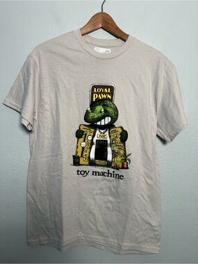 Toy Machine Loyal Pawn Graphic Tee in Cream with Green and Yellow Print